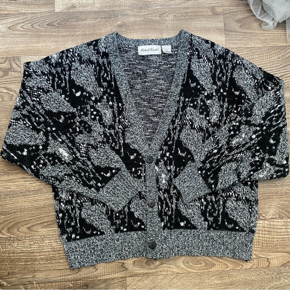 Vintage 1980s Abstract Funky Cardigan - Picture 13 of 14